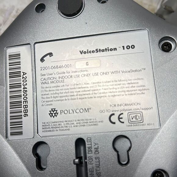 Polycom VoiceStation 100 Analog Business Conference Phone w/ Wall Power Module - Picture 5 of 9